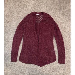 Burgundy Knit Cardigan Size M